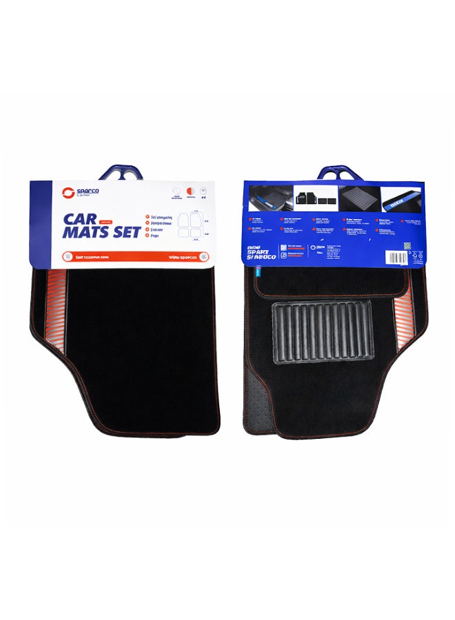 Sparco Carpet Car Mats Set, Black/Red - Image 4